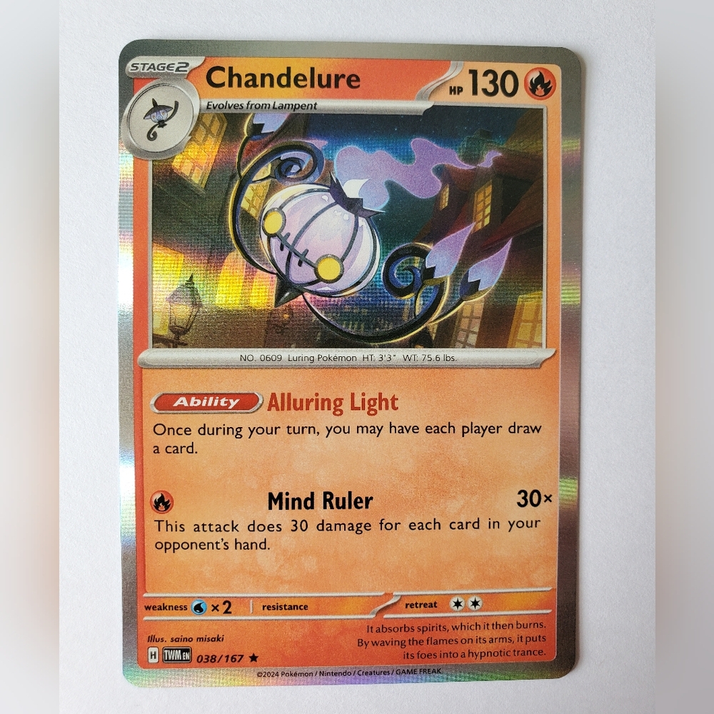 Chandelure 38/167 | Twilight Masquerade | Holo Rare | NM | Pokemon TCG Card